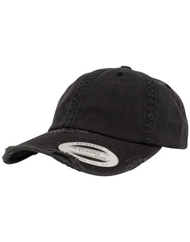 Flexfit Low Profile Destroyed Cap, Black, One Size bedrucken, Art.-Nr. 633681010