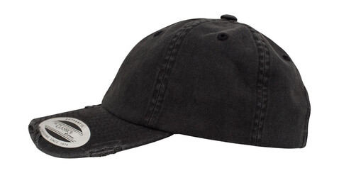 Flexfit Low Profile Destroyed Cap, Black, One Size bedrucken, Art.-Nr. 633681010