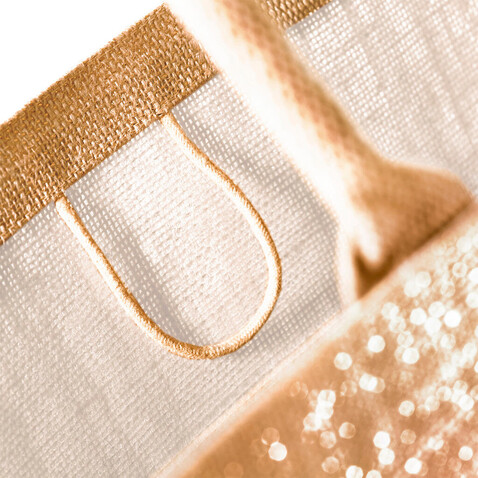 Westford Mill Shimmer Jute Shopper, Natural/Gold, One Size bedrucken, Art.-Nr. 637280160