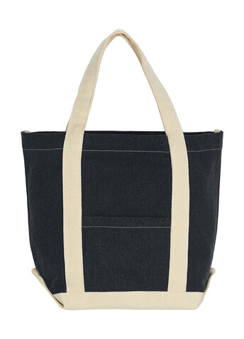 SG ACCESSORIES - BAGS Canvas Denim Shopper, Black Stonewash/Natural, One Size bedrucken, Art.-Nr. 638571550