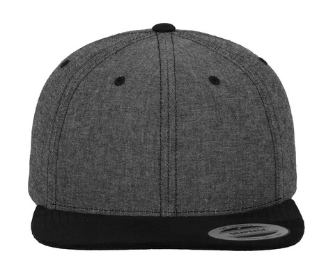Flexfit Chambray-Suede Snapback, Black/Black, One Size bedrucken, Art.-Nr. 638681510