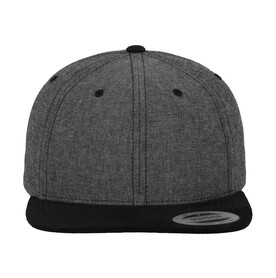 Flexfit Chambray-Suede Snapback, Black/Black, One Size bedrucken, Art.-Nr. 638681510