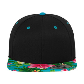 Flexfit Hawaiian Snapback, Black/Aqua, One Size bedrucken, Art.-Nr. 639681430