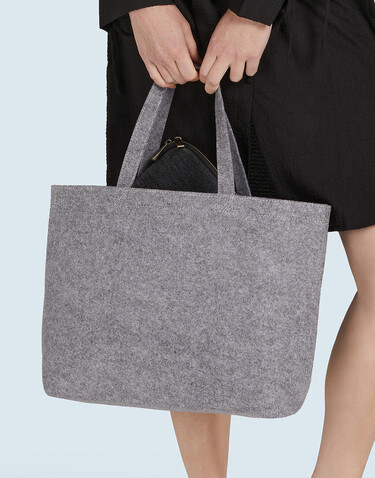 SG ACCESSORIES - BAGS Large Felt Shopper, Charcoal Melange, One Size bedrucken, Art.-Nr. 640571300