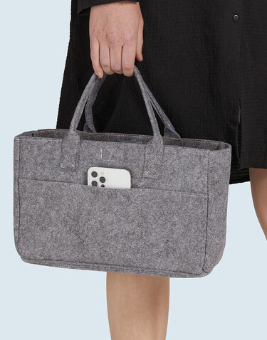 SG ACCESSORIES - BAGS Pocket Felt Shopper, Grey Melange, One Size bedrucken, Art.-Nr. 641571320