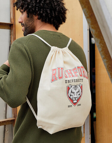 SG ACCESSORIES - BAGS Baby Canvas Cotton Drawstring Backpack, Black, One Size bedrucken, Art.-Nr. 642571010