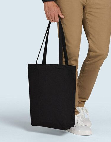 SG ACCESSORIES - BAGS Canvas Cotton Bag LH with Gusset, Black, One Size bedrucken, Art.-Nr. 644571010
