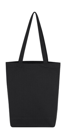 SG ACCESSORIES - BAGS Canvas Cotton Bag LH with Gusset, Black, One Size bedrucken, Art.-Nr. 644571010
