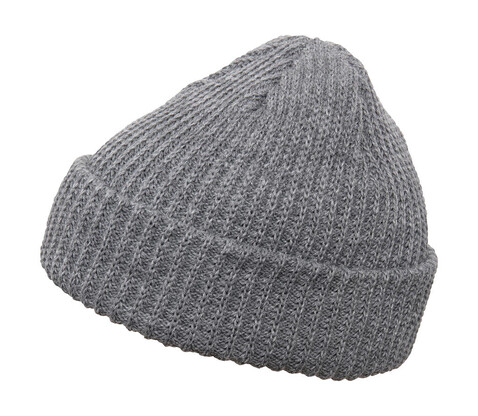 Flexfit Rib Beanie, Heather Grey, One Size bedrucken, Art.-Nr. 650681230