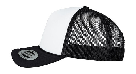 Flexfit Foam Trucker Cap Curved Visor, Black/White/Black, One Size bedrucken, Art.-Nr. 651681800