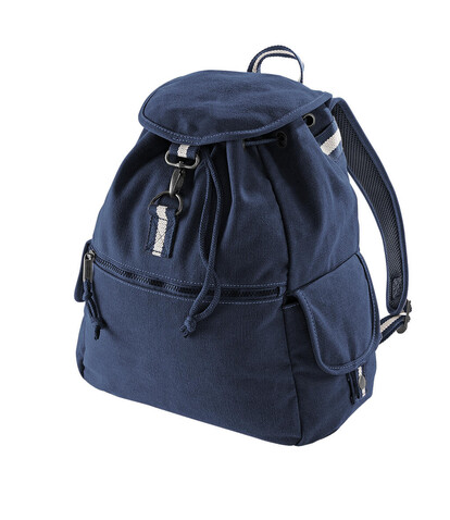 Quadra Vintage Canvas Backpack, Vintage Oxford Navy, One Size bedrucken, Art.-Nr. 662302110