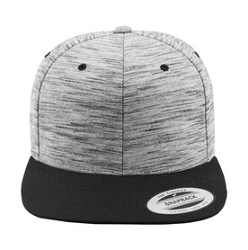 Flexfit Stripes Melange Crown Snapback, Black/Grey, One Size bedrucken, Art.-Nr. 670681600