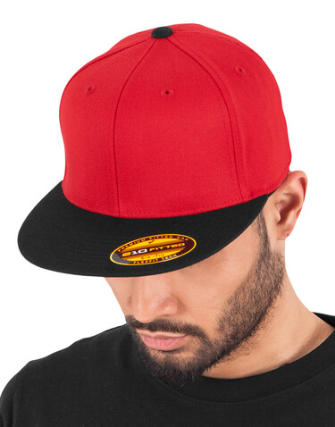 Flexfit Premium 210 Fitted 2-Tone, Red/Black, L/XL bedrucken, Art.-Nr. 672684512