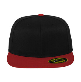 Flexfit Premium 210 Fitted 2-Tone, Black/Red, S/M bedrucken, Art.-Nr. 672681541