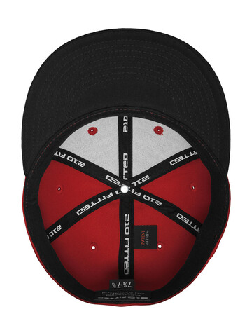 Flexfit Premium 210 Fitted 2-Tone, Red/Black, L/XL bedrucken, Art.-Nr. 672684512