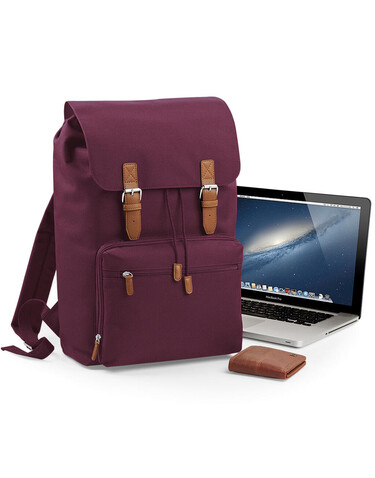 Bag Base Vintage Laptop Backpack, Burgundy, One Size bedrucken, Art.-Nr. 673294480 Bag Base Vintage Laptop Backpack, Burgundy, One Size bedrucken, Art.-Nr. 673294480