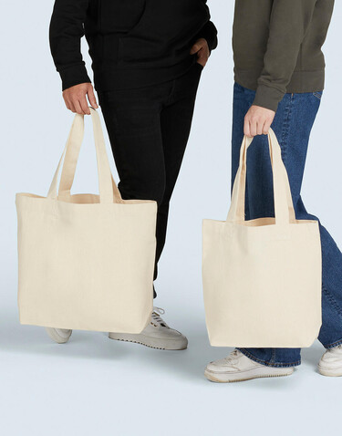 SG ACCESSORIES - BAGS Canvas Wide Shopper LH, Black, XL (49x39x12cm) bedrucken, Art.-Nr. 674571012