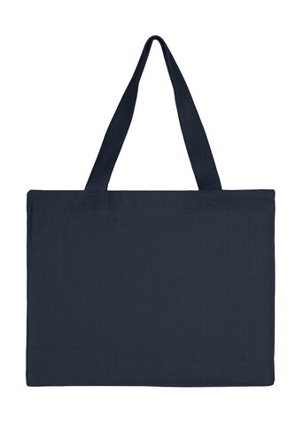 SG ACCESSORIES - BAGS Canvas Wide Shopper with Fold LH, Dark Blue, XL (49x39x12cm) bedrucken, Art.-Nr. 675572012