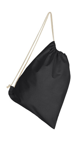 SG ACCESSORIES - BAGS Cotton Backpack Single Drawstring, Black, One Size bedrucken, Art.-Nr. 676571010