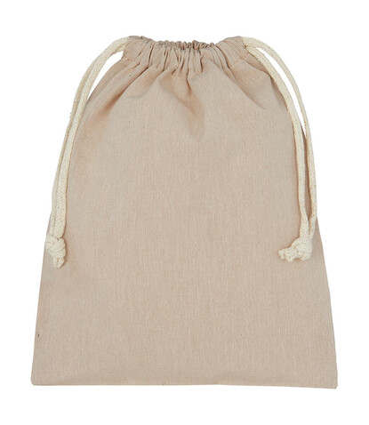 SG ACCESSORIES - BAGS Recycled Cotton/Polyester Stuff Bag, Natural Heather, S (25x30) bedrucken, Art.-Nr. 682570143