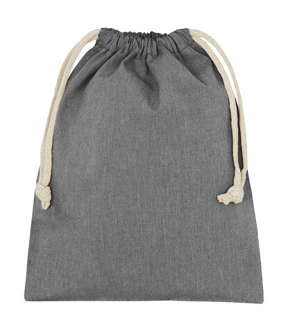 SG ACCESSORIES - BAGS Recycled Cotton/Polyester Stuff Bag, Black Heather, XS (15x20) bedrucken, Art.-Nr. 682571052