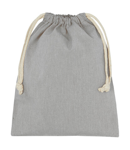 SG ACCESSORIES - BAGS Recycled Cotton/Polyester Stuff Bag, Grey Heather, XS (15x20) bedrucken, Art.-Nr. 682571622