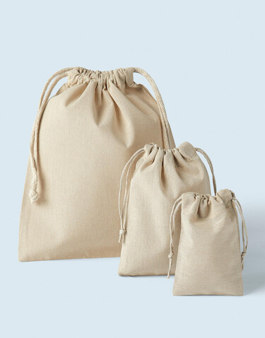 SG ACCESSORIES - BAGS Recycled Cotton/Polyester Stuff Bag, Natural Heather, 2XS (10x14) bedrucken, Art.-Nr. 682570141