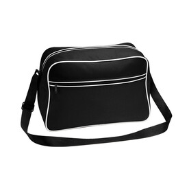 Bag Base Retro Shoulder Bag, Black/White, One Size bedrucken, Art.-Nr. 684291010