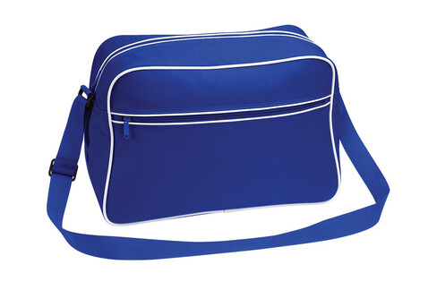 Bag Base Retro Shoulder Bag, Bright Royal/White, One Size bedrucken, Art.-Nr. 684293510