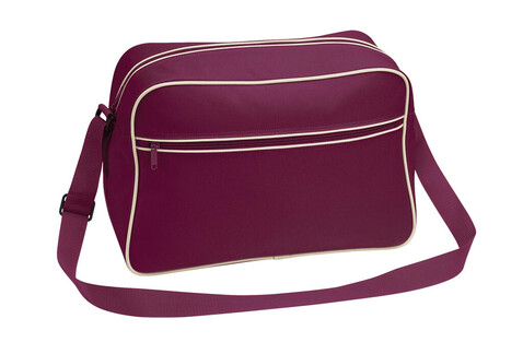 Bag Base Retro Shoulder Bag, Burgundy/Sand, One Size bedrucken, Art.-Nr. 684294680