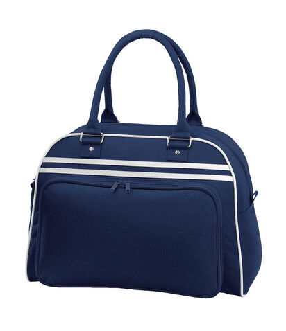 Bag Base Retro Bowling Bag, French Navy/White, One Size bedrucken, Art.-Nr. 685292500