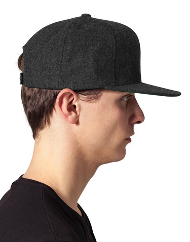Flexfit Melton Wool Snapback, Dark Grey, One Size bedrucken, Art.-Nr. 685681280