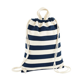Westford Mill Nautical Gymsac, Natural/Navy, One Size bedrucken, Art.-Nr. 688280600