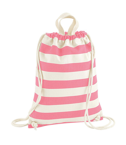 Westford Mill Nautical Gymsac, Natural/Pink, One Size bedrucken, Art.-Nr. 688280680