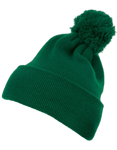 Flexfit Cuffed Pom Pom Knit Beanie, Red, One Size bedrucken, Art.-Nr. 688684000