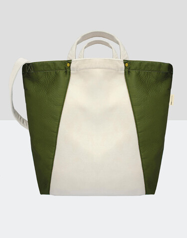 SG ACCESSORIES - BAGS Kiyomi Satin + Velvet Tote Bag, Natural/Olive Green, One Size bedrucken, Art.-Nr. 693570650