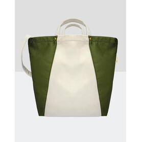 SG ACCESSORIES - BAGS Kiyomi Satin + Velvet Tote Bag, Natural/Olive Green, One Size bedrucken, Art.-Nr. 693570650