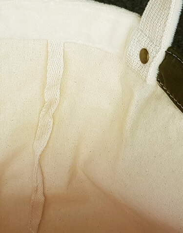 SG ACCESSORIES - BAGS Kiyomi Satin + Velvet Tote Bag, Natural/Olive Green, One Size bedrucken, Art.-Nr. 693570650