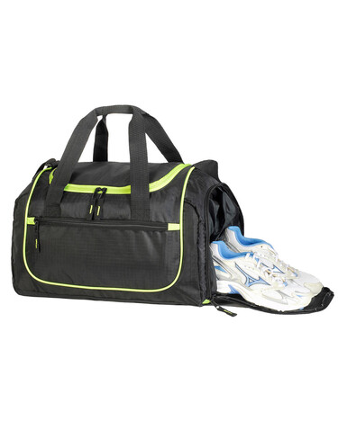 Shugon Piraeus Sports Holdall, Black/Lime Green, One Size bedrucken, Art.-Nr. 694381650