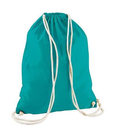 Westford Mill Cotton Gymsac, Emerald, One Size bedrucken, Art.-Nr. 698285050