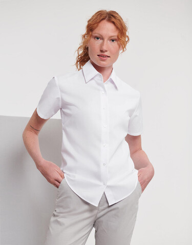 Russell Europe Ladies` Classic Oxford Shirt, White, L (40) bedrucken, Art.-Nr. 701000005
