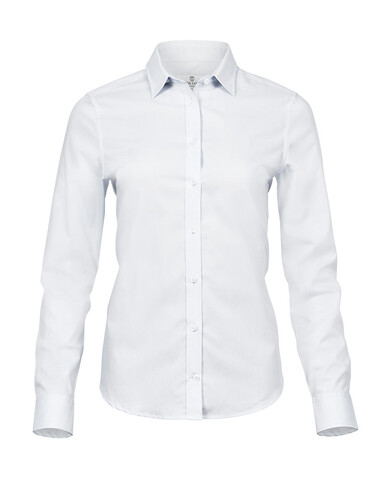 Tee Jays Ladies` Stretch Luxury Shirt, White, S bedrucken, Art.-Nr. 702540003