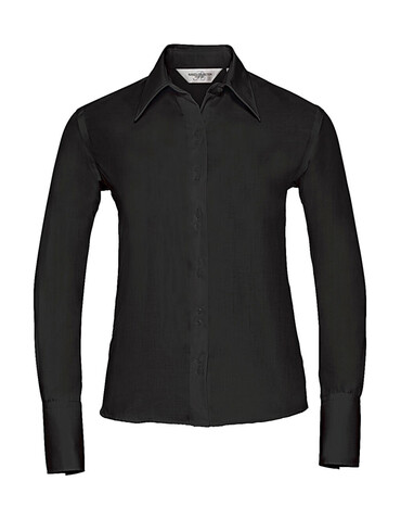 Russell Europe Ladies` Ultimate Non-iron Shirt LS, Black, 3XL (46) bedrucken, Art.-Nr. 706001018