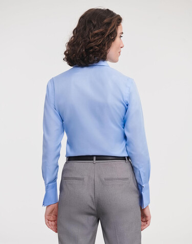 Russell Europe Ladies` Ultimate Non-iron Shirt LS, White, XS (34) bedrucken, Art.-Nr. 706000002