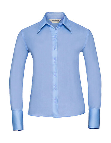 Russell Europe Ladies` Ultimate Non-iron Shirt LS, White, XS (34) bedrucken, Art.-Nr. 706000002