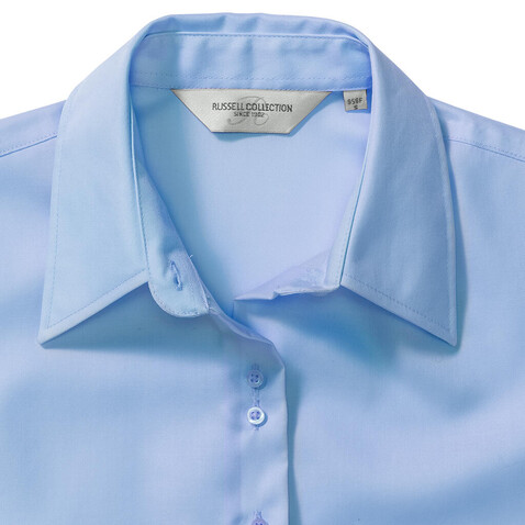 Russell Europe Ladies` Ultimate Non-iron Shirt LS, Bright Sky, 2XL bedrucken, Art.-Nr. 706003107