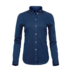 Tee Jays Ladies` Casual Twill Shirt, Indigo, XS bedrucken, Art.-Nr. 706543182