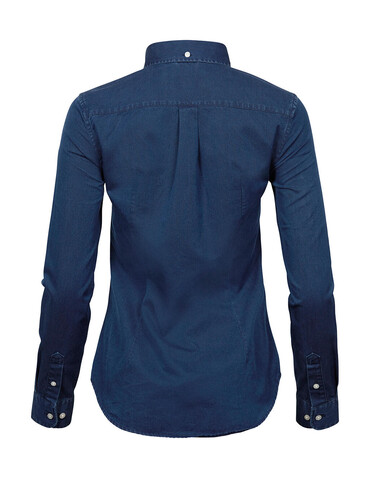 Tee Jays Ladies` Casual Twill Shirt, Indigo, M bedrucken, Art.-Nr. 706543184