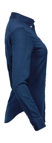 Tee Jays Ladies` Casual Twill Shirt, Indigo, 2XL bedrucken, Art.-Nr. 706543187