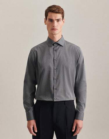 Seidensticker Seidensticker Slim Fit 1/1 Business Kent, Black, 42 bedrucken, Art.-Nr. 708201016